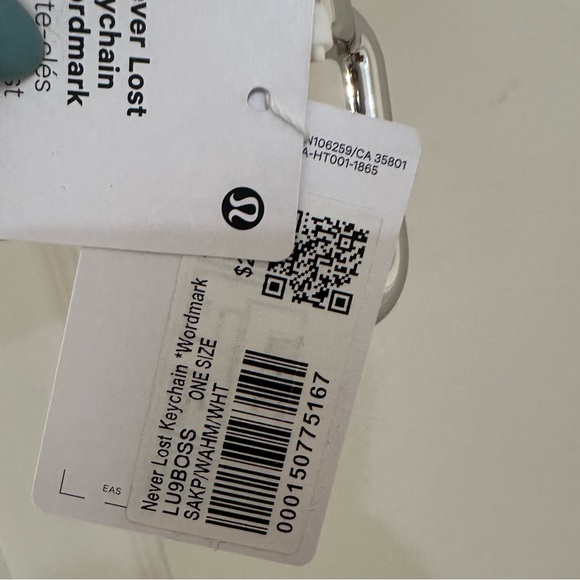 Lululemon Never Lost Keychain Wordmark NWT Sakura Pink/Washed Mauve/White - Picture 10 of 11
